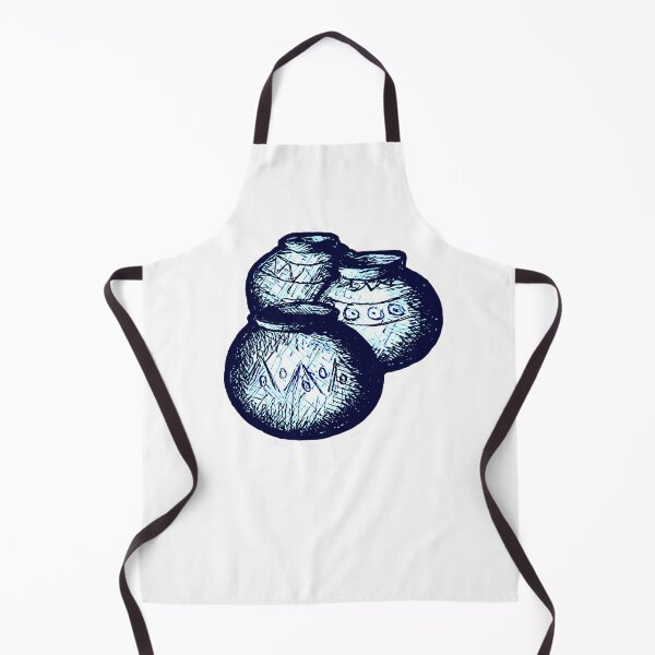 Item preview, Blue African Earthenware Water Jars - Drawing designed and sold by Tony Cisse.