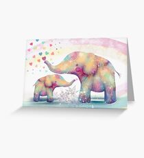 elephant affection Greeting Card