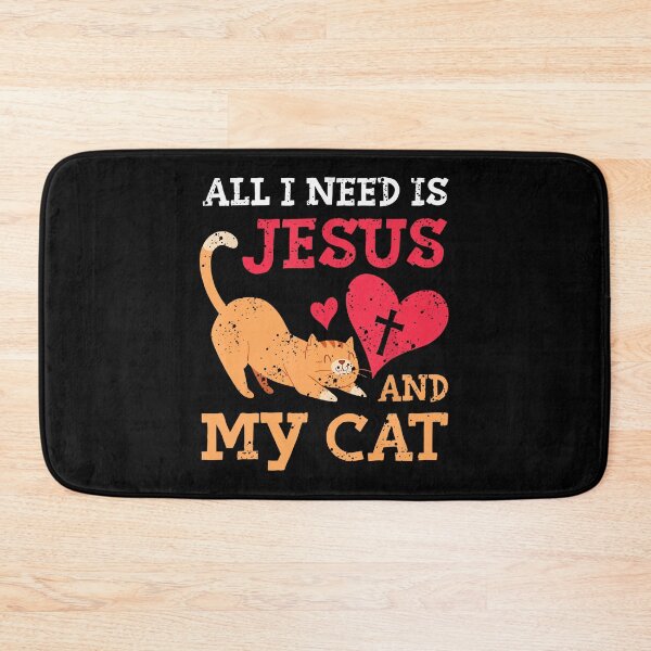 Item preview, All I Need Is Jesus And My Cat Kitten Kitty Cat Christian designed and sold by Bridge Galson.