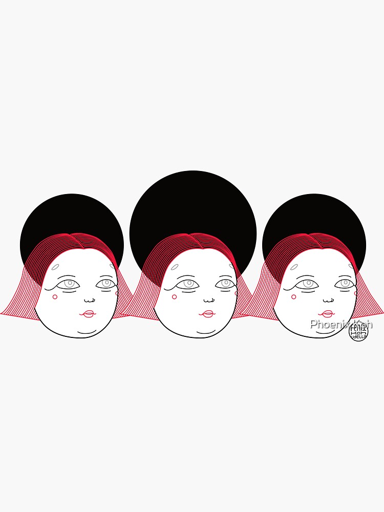 "Three Peas in a Pod, Faces Short and Sweet " Sticker by