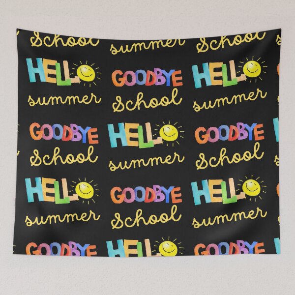Item preview, Goodbye school grade hello summer, happy last day of school, hello summer students and teachers designed and sold by zicutza.