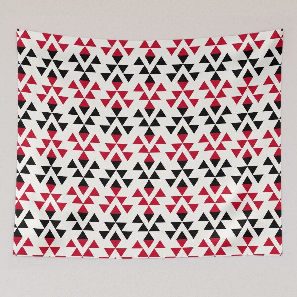Item preview, Aztec Repeating Pattern in Red and Black - Optical Illusion designed and sold by Aztectees.
