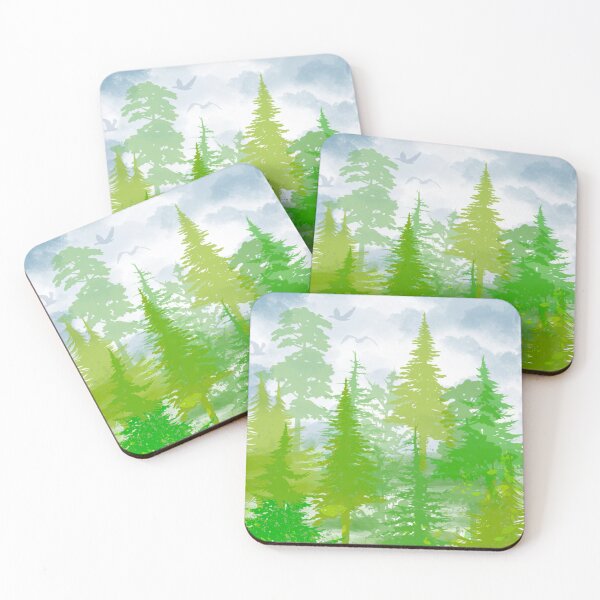 Item preview, Green trees forest landscape designed and sold by weilertsen.