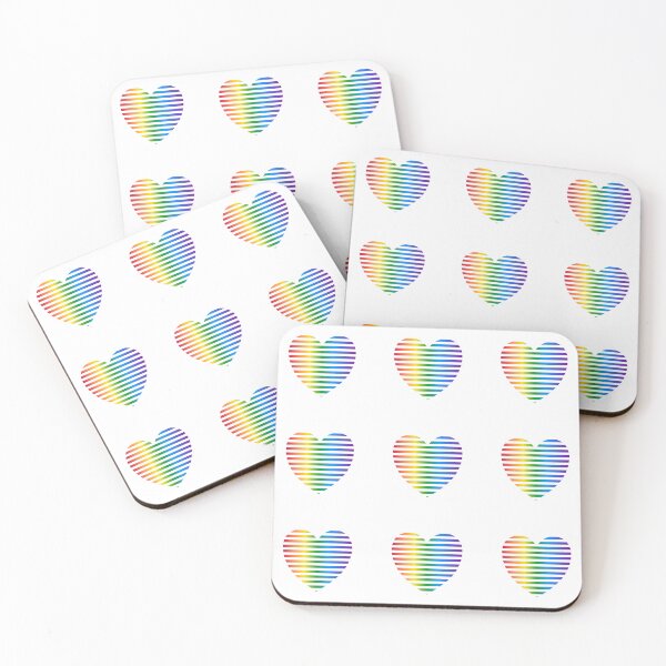 Item preview, Rainbow heart sticker pack pattern mini hearts designed and sold by Inspirationmotivation.