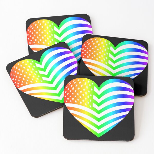 Item preview, rainbow american flag heart patriotic pride  designed and sold by Gossip Rag.