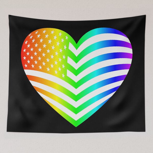 Item preview, rainbow american flag heart patriotic pride  designed and sold by Gossip Rag.