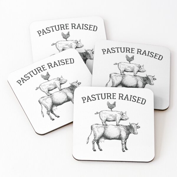 Item preview, Pasture Raised Eggs Chicken Pork Organic Beef Cow Pig Farmer  designed and sold by The Junto Shop.