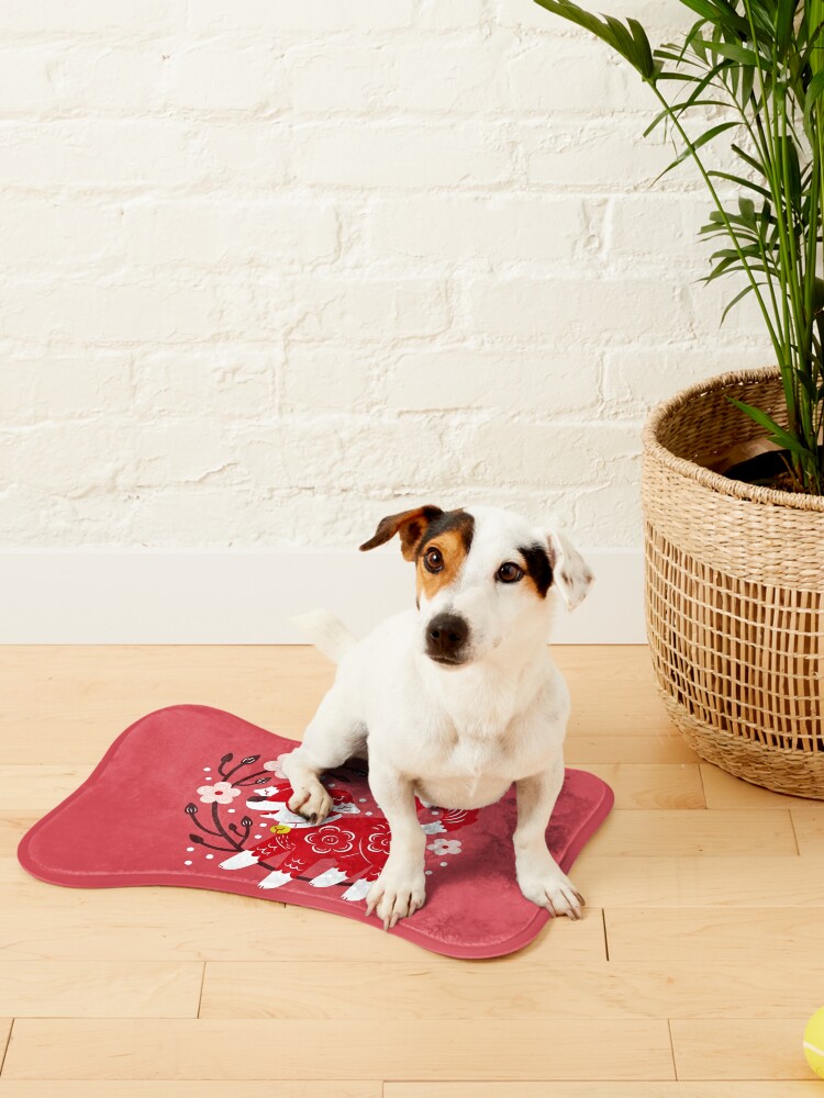 Discover Dog happy new year  - Pet bowl mat