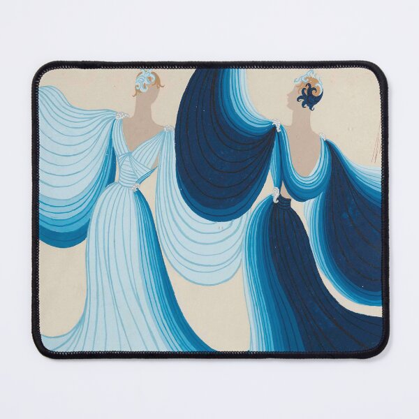 Item preview, Art Deco Blue Women by Romain De Tirtoff (Erte) - Vintage Art designed and sold by RickE.