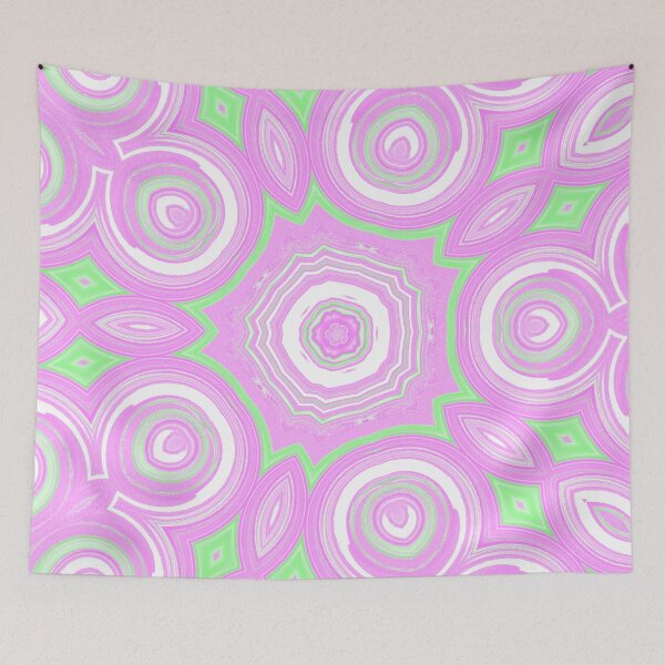 Item preview, The pink and light green repetitive mirror pattern  designed and sold by IraNiva.