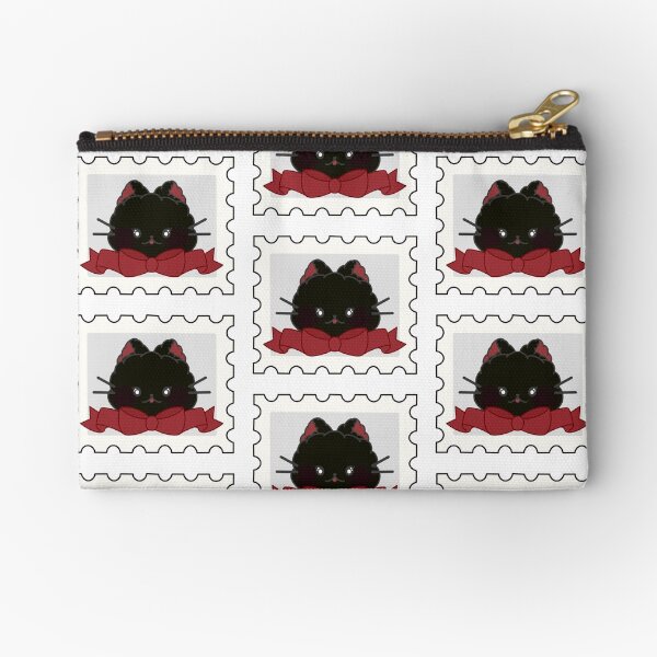 cute black cat stamp Zipper Pouch