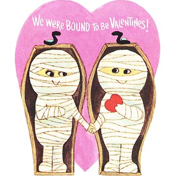 Artwork thumbnail, "Bound Together" - Mummy, Mummy, Egyptian, Egypt, Couple, Love, Romance, Red, Heards, Pink, His, Hers, Valentine's, Day, Card, Valentine, Vday by CanisPicta