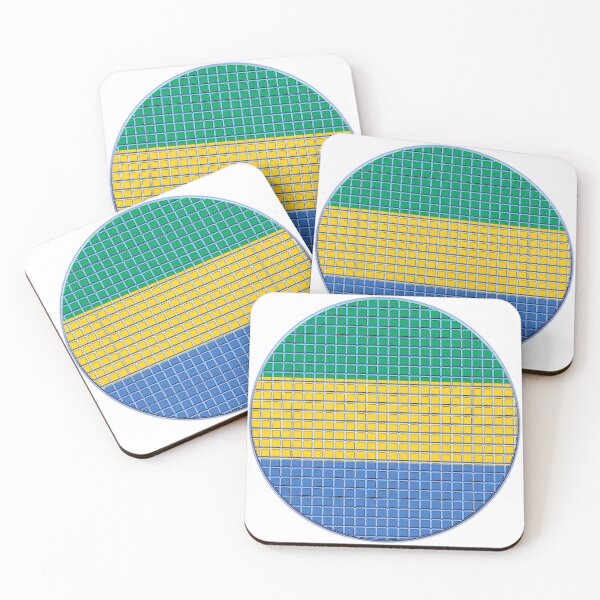 Item preview, Gabon Flag Rounded - Squares Pixel  designed and sold by MoonElite.