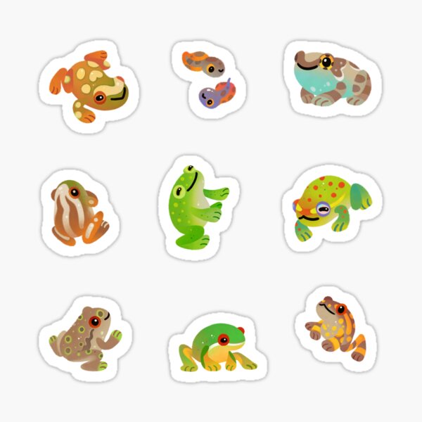 Frog Sticker Pack, Cute Frog Stickers, Laptop Stickers, Frog Sticker, Skate  Frog, Widzard Frog, Mushroom Frog, Raincoat Frog, Kawaii Sticker 