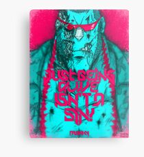Cyborg - with quote Metal Print