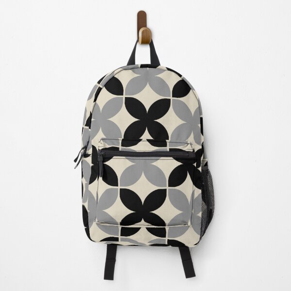 Item preview, Geometric Flower Pattern 924 Black Gray and Beige designed and sold by tonymagnerart.