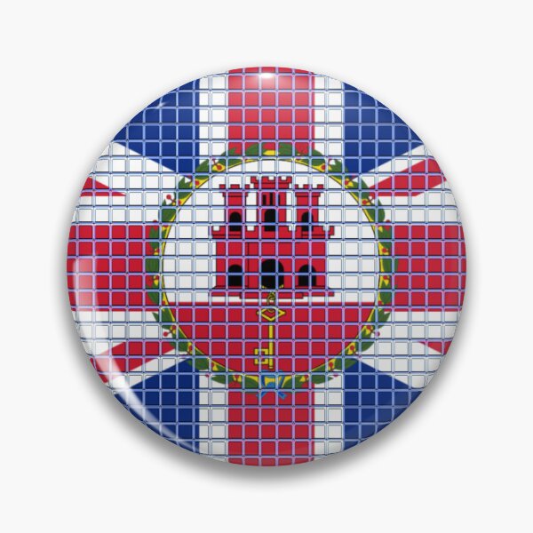 Item preview, Gibraltar Flag Rounded - Squares Pixel  designed and sold by MoonElite.