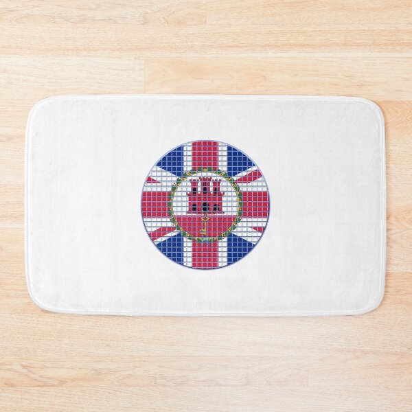 Item preview, Gibraltar Flag Rounded - Squares Pixel  designed and sold by MoonElite.