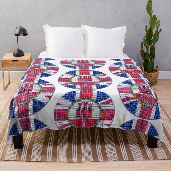 Item preview, Gibraltar Flag Rounded - Squares Pixel  designed and sold by MoonElite.