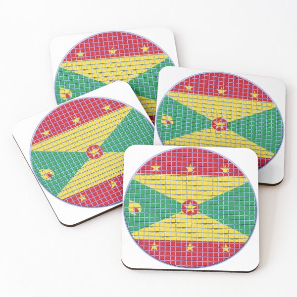 Item preview, Grenada Flag Rounded - Squares Pixel  designed and sold by MoonElite.