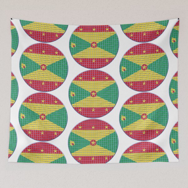 Item preview, Grenada Flag Rounded - Squares Pixel  designed and sold by MoonElite.