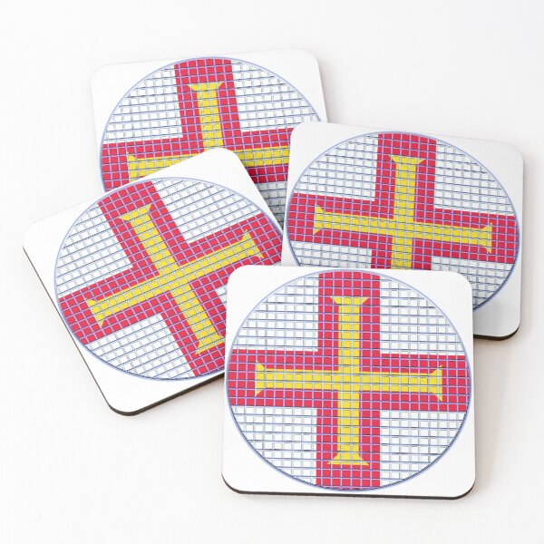 Item preview, Guernsey Flag Rounded - Squares Pixel  designed and sold by MoonElite.