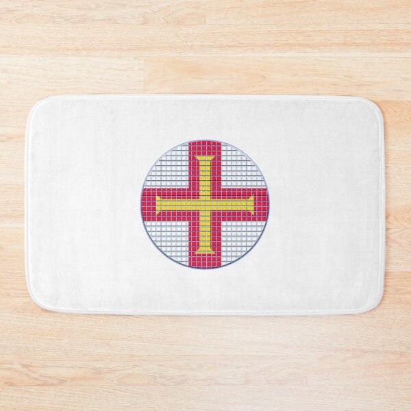 Item preview, Guernsey Flag Rounded - Squares Pixel  designed and sold by MoonElite.
