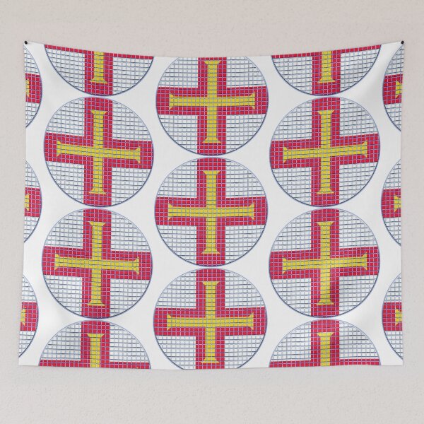 Item preview, Guernsey Flag Rounded - Squares Pixel  designed and sold by MoonElite.