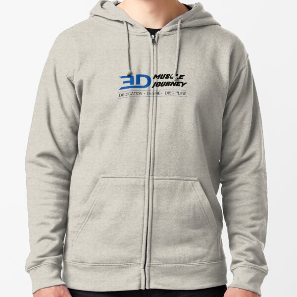3D Black Logo Zipped Hoodie
