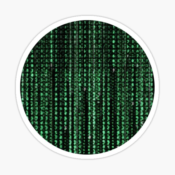 Matrix Code - Circle Sticker