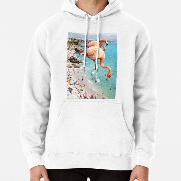 Flamingos on the Beach #redbubble #decor Pullover Hoodie
