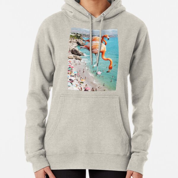 Flamingos on the Beach #redbubble #decor Pullover Hoodie