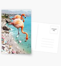 Flamingos on the Beach #redbubble #decor Postcards