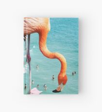 Flamingos on the Beach #redbubble #decor Hardcover Journal