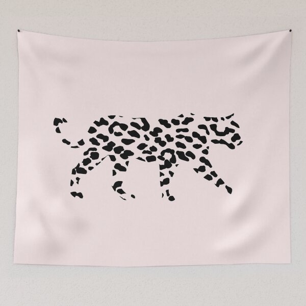 Item preview, Black and Pink Panther Leopard Print Silhouette designed and sold by Tropical Arts.