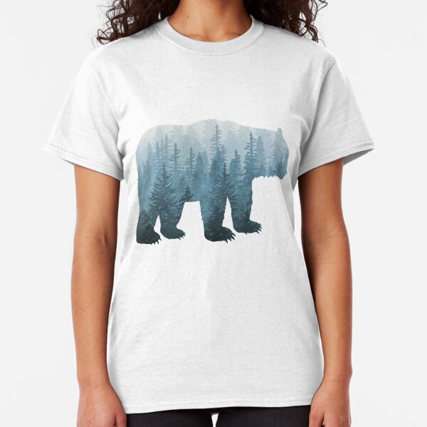 Misty Forest Bear - Turquoise Classic T-Shirt