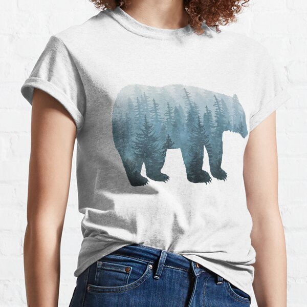 Misty Forest Bear - Turquoise Classic T-Shirt