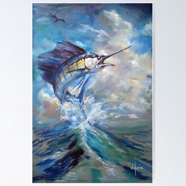 Vista previa del artículo con la obra «pez vela y fragata», diseñado y vendido por Thomas D'Auria.