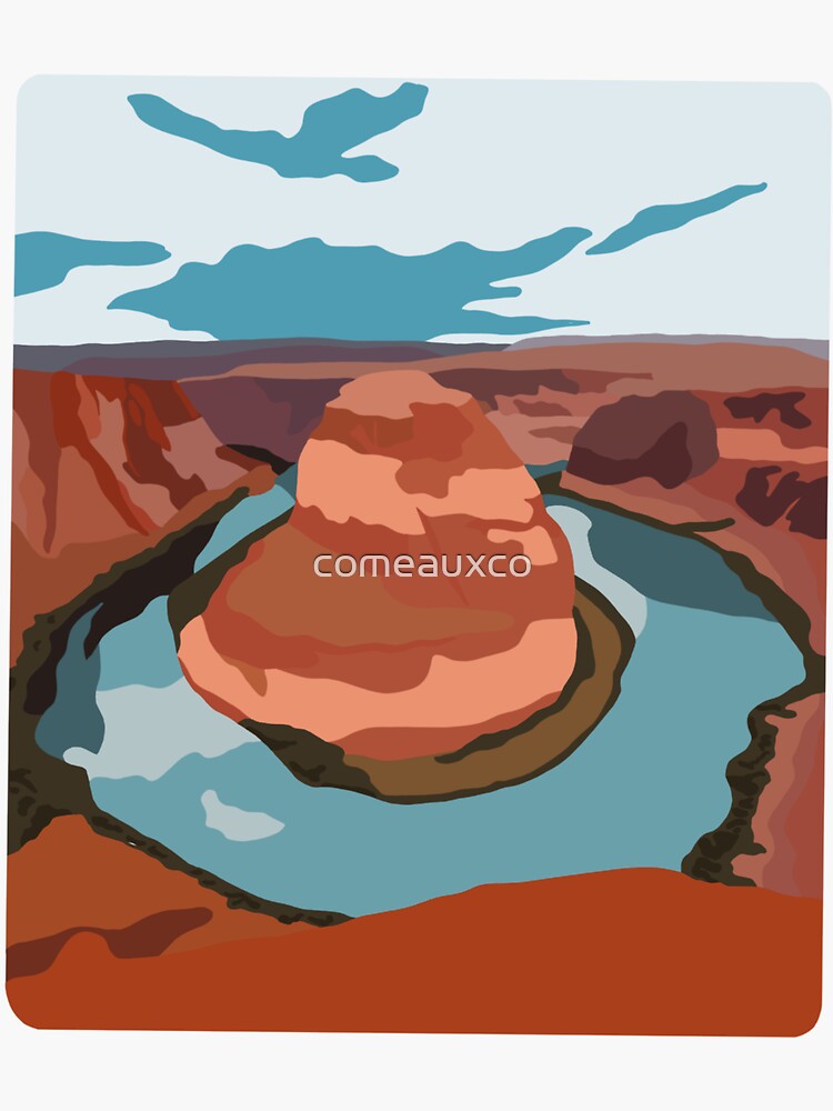 "Horseshoe Bend " Sticker for Sale by comeauxco Redbubble