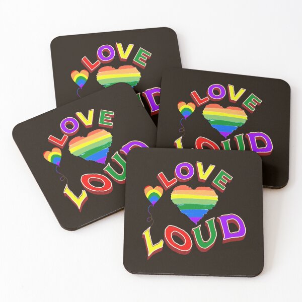 Item preview, LGBTQ Pride Month Love Out Loud Retro Rainbow designed and sold by Cute & Sassy Custom Gifting Boutiques.