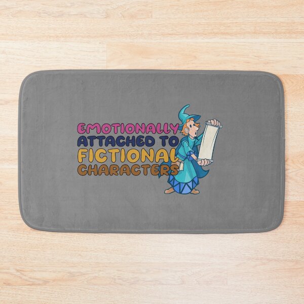 Item preview, emotionally attached to fictional characters | Funny Reading Quote with Multi Colored Goofy Rounded Font and Wizard designed and sold by SomeDesignThing.