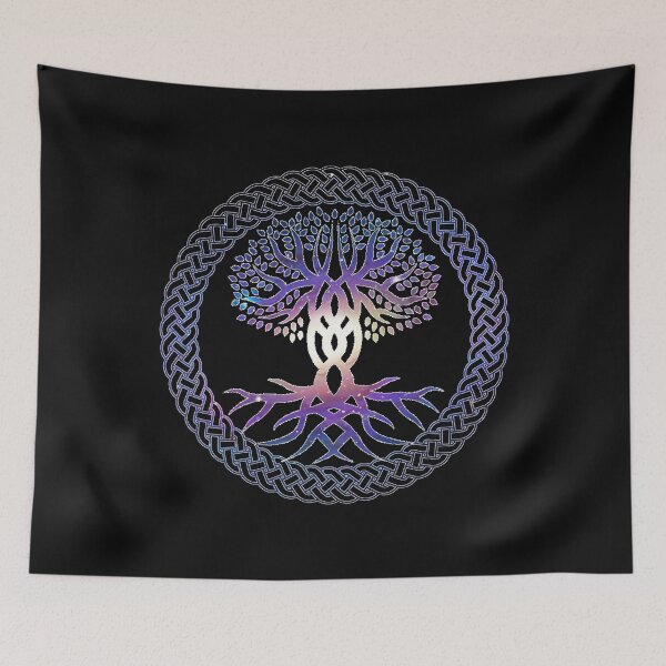 Item preview, Celtic Knot with Tree of Life and Galaxy Double Exposure designed and sold by StarlightTales.