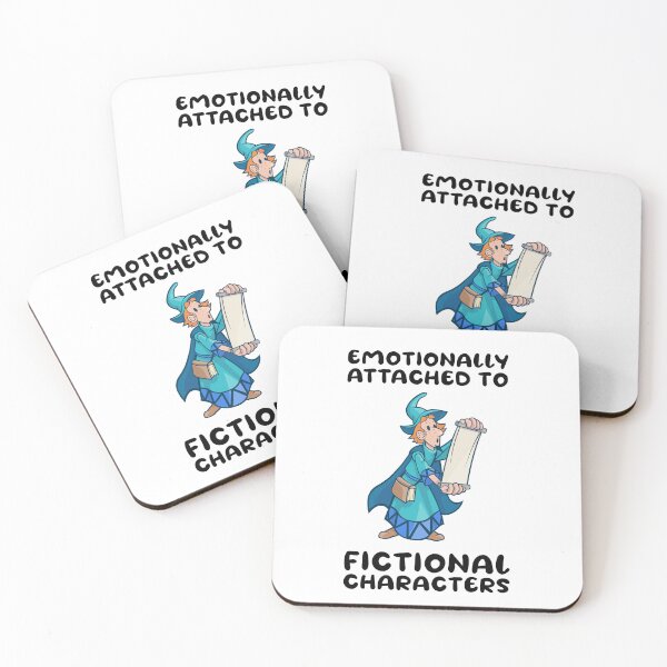 Artikelvorschau, Emotionale Bindung an fiktive Charaktere | Lustiges Lesezitat mit mehrfarbiger Goofy-Rundschrift und Zauberer entworfen und verkauft von SomeDesignThing.