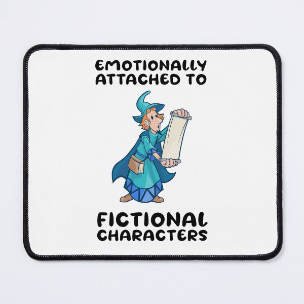 Item preview, Emotionally attached to fictional characters | Funny Reading Quote with Multi Colored Goofy Rounded Font and Wizard designed and sold by SomeDesignThing.