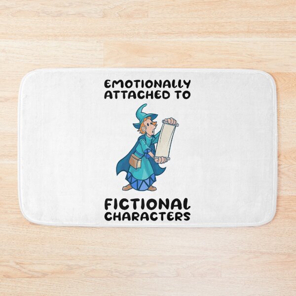 Item preview, Emotionally attached to fictional characters | Funny Reading Quote with Multi Colored Goofy Rounded Font and Wizard designed and sold by SomeDesignThing.