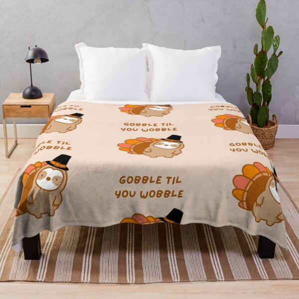 Item preview, Gobble Til You Wobble Thanksgiving Turkey Sloth designed and sold by theslothinme.