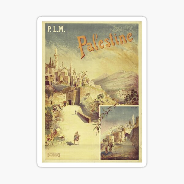 Vintage Travel Poster For Visiting Palestine Sticker For Sale By   St,small,507x507 Pad,600x600,f8f8f8.u1 