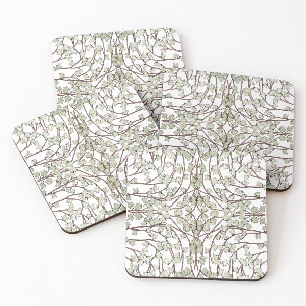 Item preview, Ivy leaves and Vines on Blank Background, Kaleidoscope art pattern designed and sold by HBBArtShop.