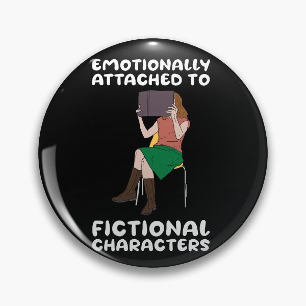Item preview, Emotionally attached to fictional characters | Funny Reading Quote with Goofy Rounded Font and Girl Reading a Book designed and sold by SomeDesignThing.