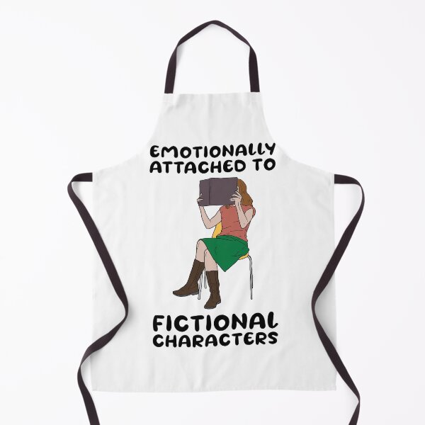 Item preview, Emotionally attached to fictional characters | Funny Reading Quote with Goofy Rounded Font and Girl Reading a Book designed and sold by SomeDesignThing.